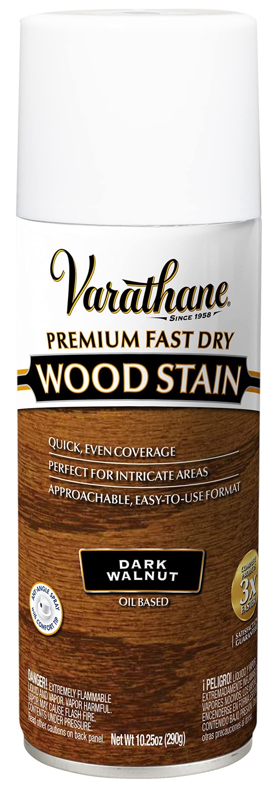 Premium Fast Dry Wood Stain Spray, 10.25 oz, Dark Walnut