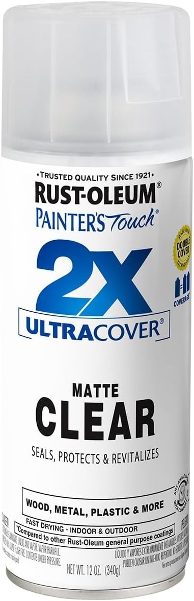 Rust-Oleum 249087 Painter’s Touch 2X Ultra Cover Spray Paint, 12 oz, Matte Clear
