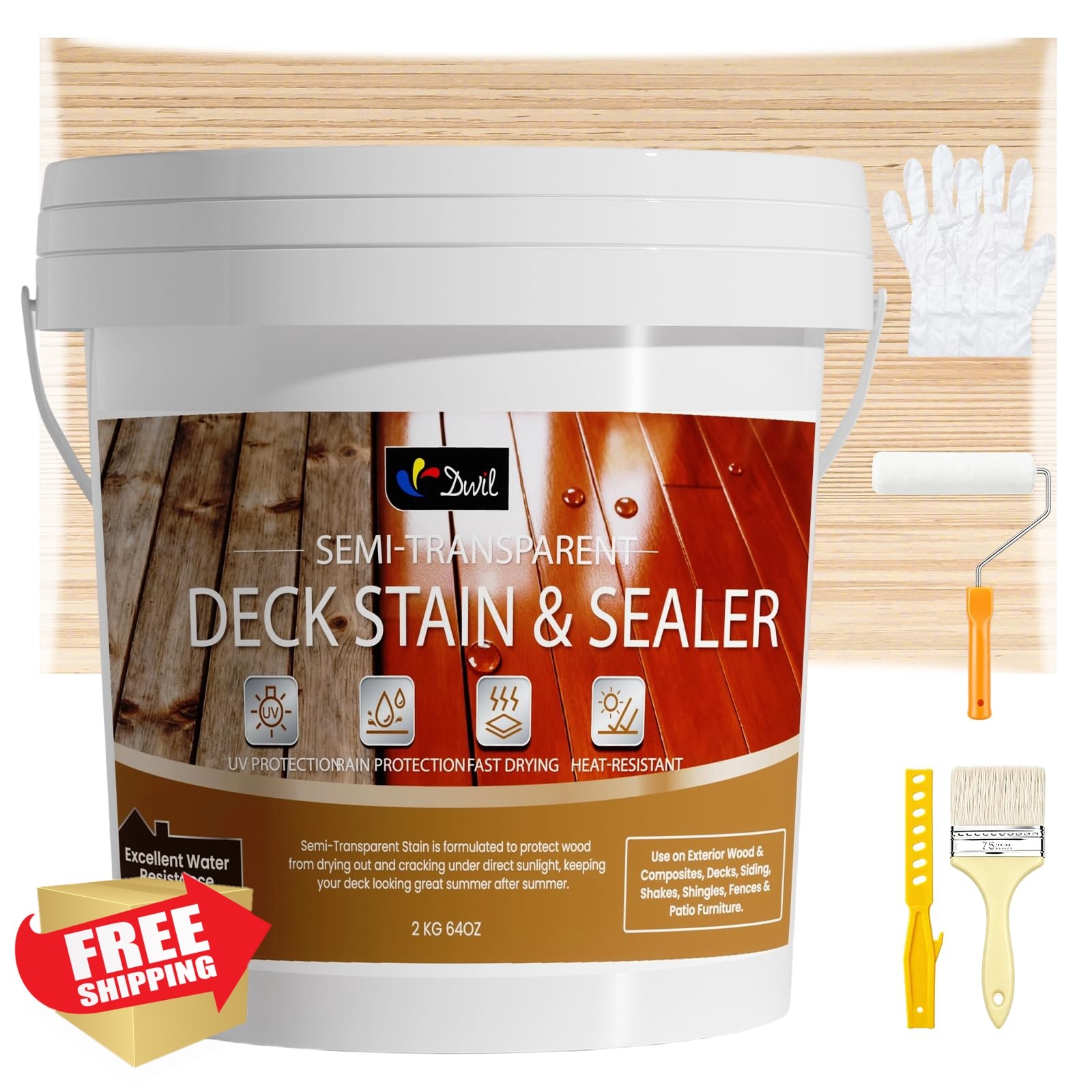DWIL Wood Stain Sealer 64 oz Antique Brown