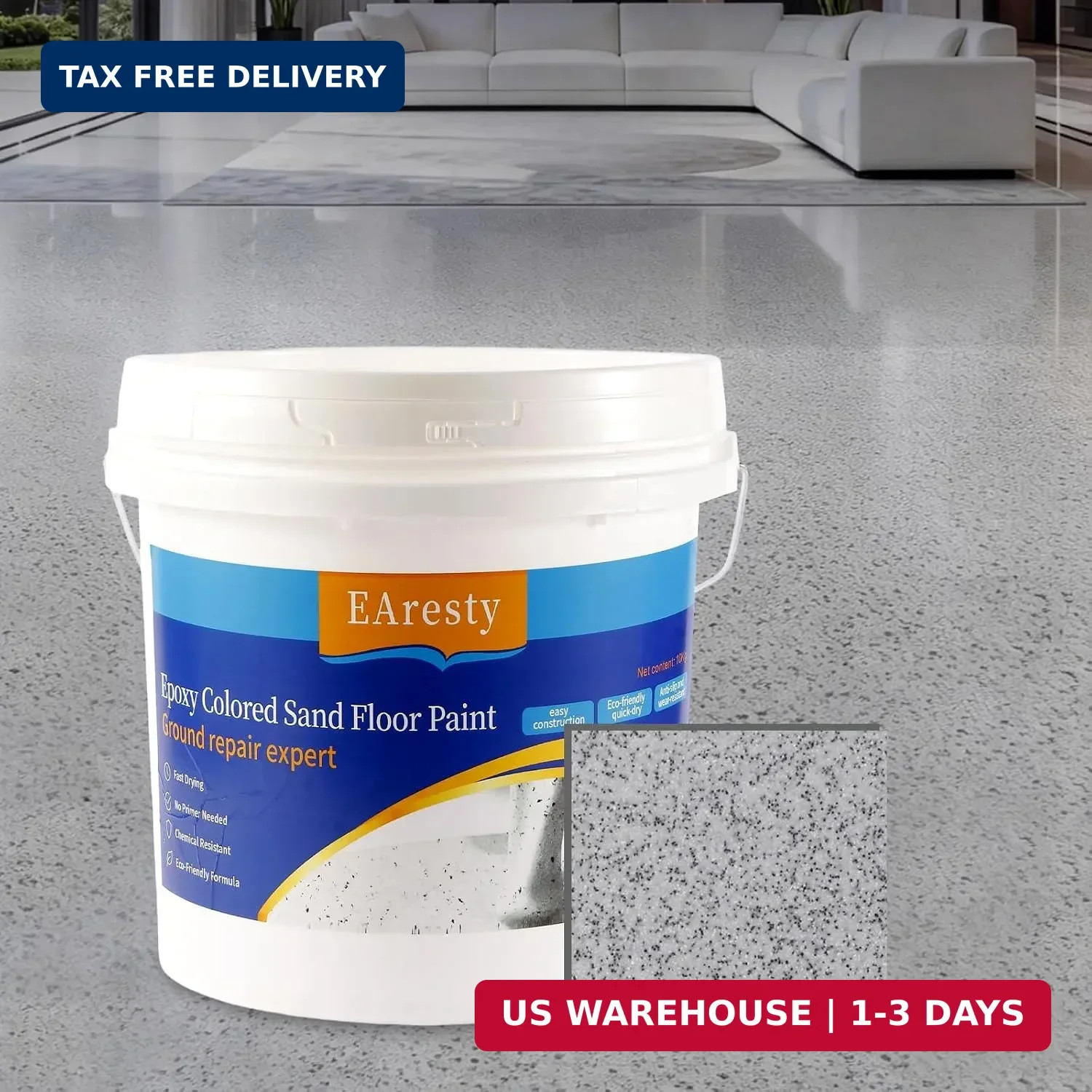 Epoxy Colored Sand Floor Paint, Epoxy Floor Paint For Concrete, High-Gloss Self-