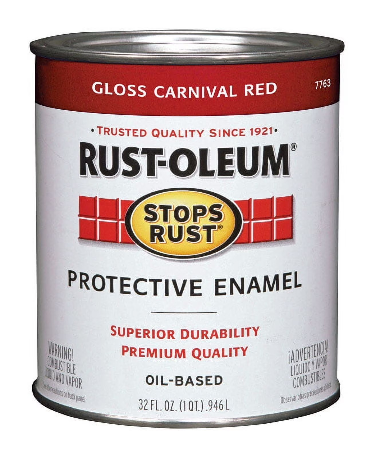 Rust-Oleum Stops Rust Gloss Carnival Red Oil-Based Protective Paint 1 qt 7763502