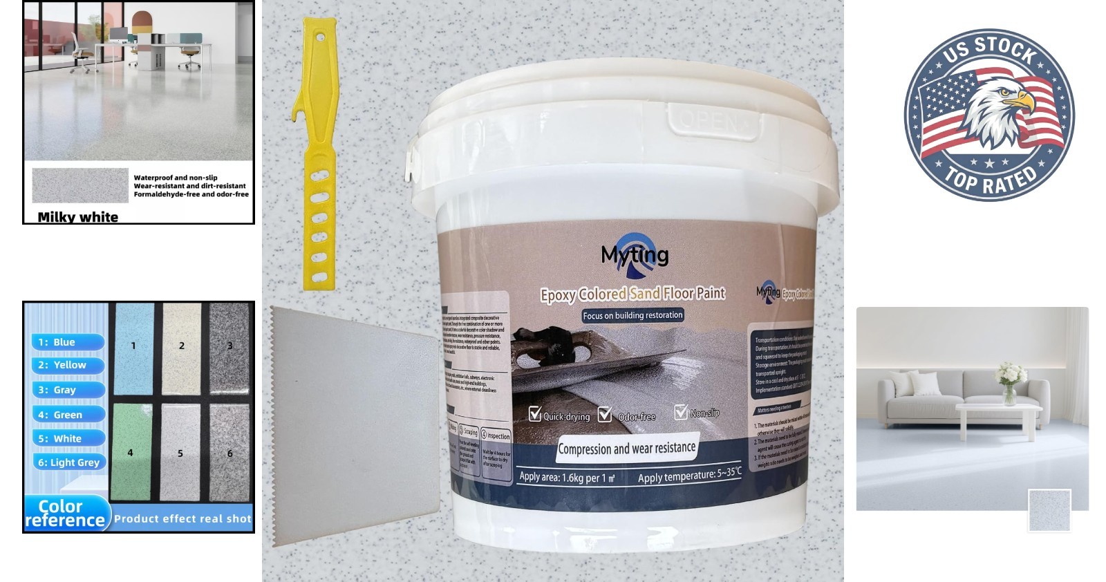 Self-Leveling White Epoxy Paint 35oz: Versatile Indoor/Outdoor High Gloss Finish