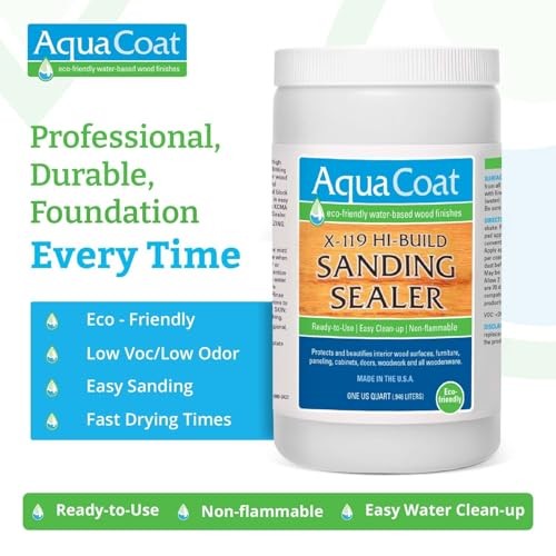 Aqua Coat X-119 Water-Based Sanding Sealer – Fast-Drying, High-Build Quart