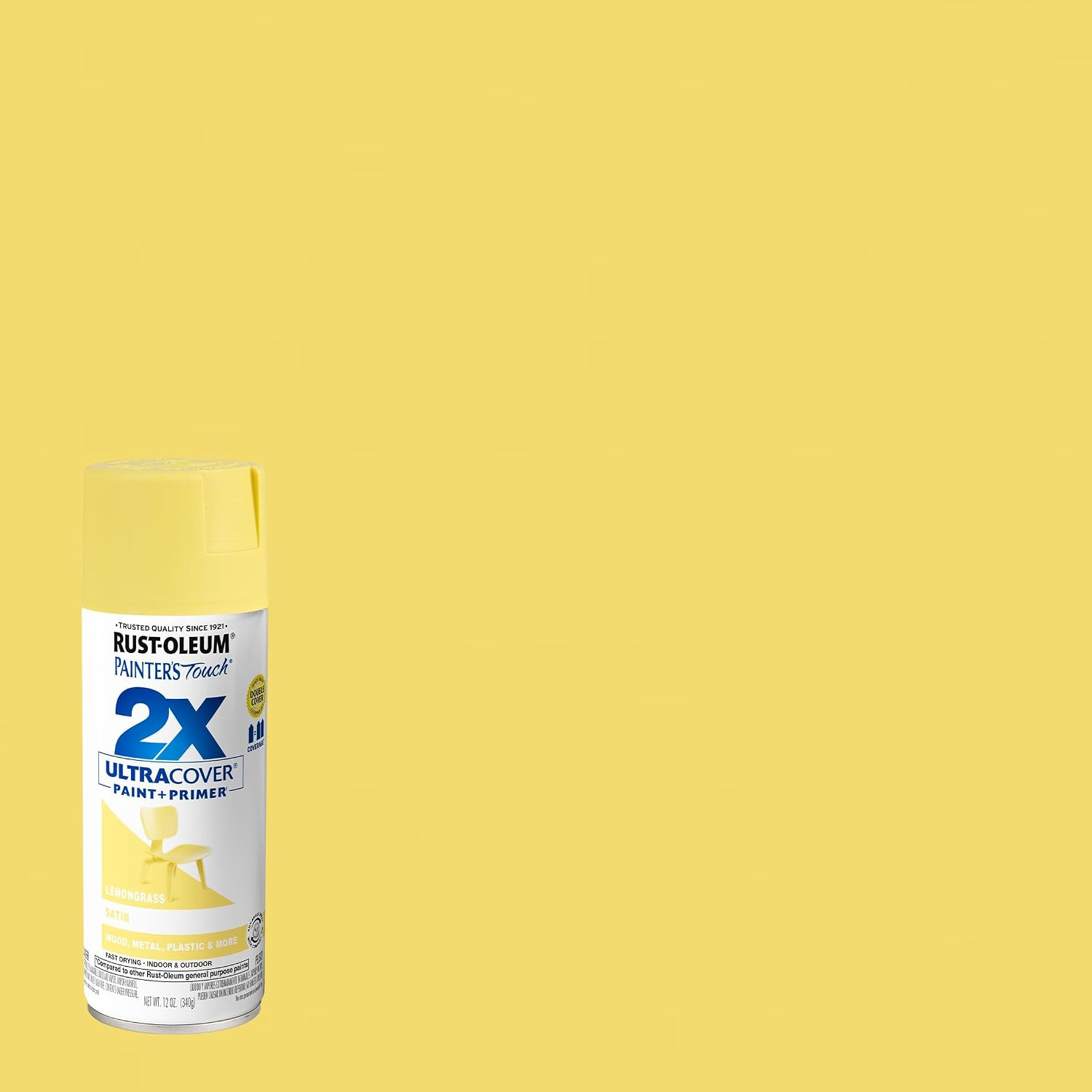 263148 Satin Lemon Grass Painters Touch 2X Spray Paint, 12 Oz., Aerosol Can (Pac