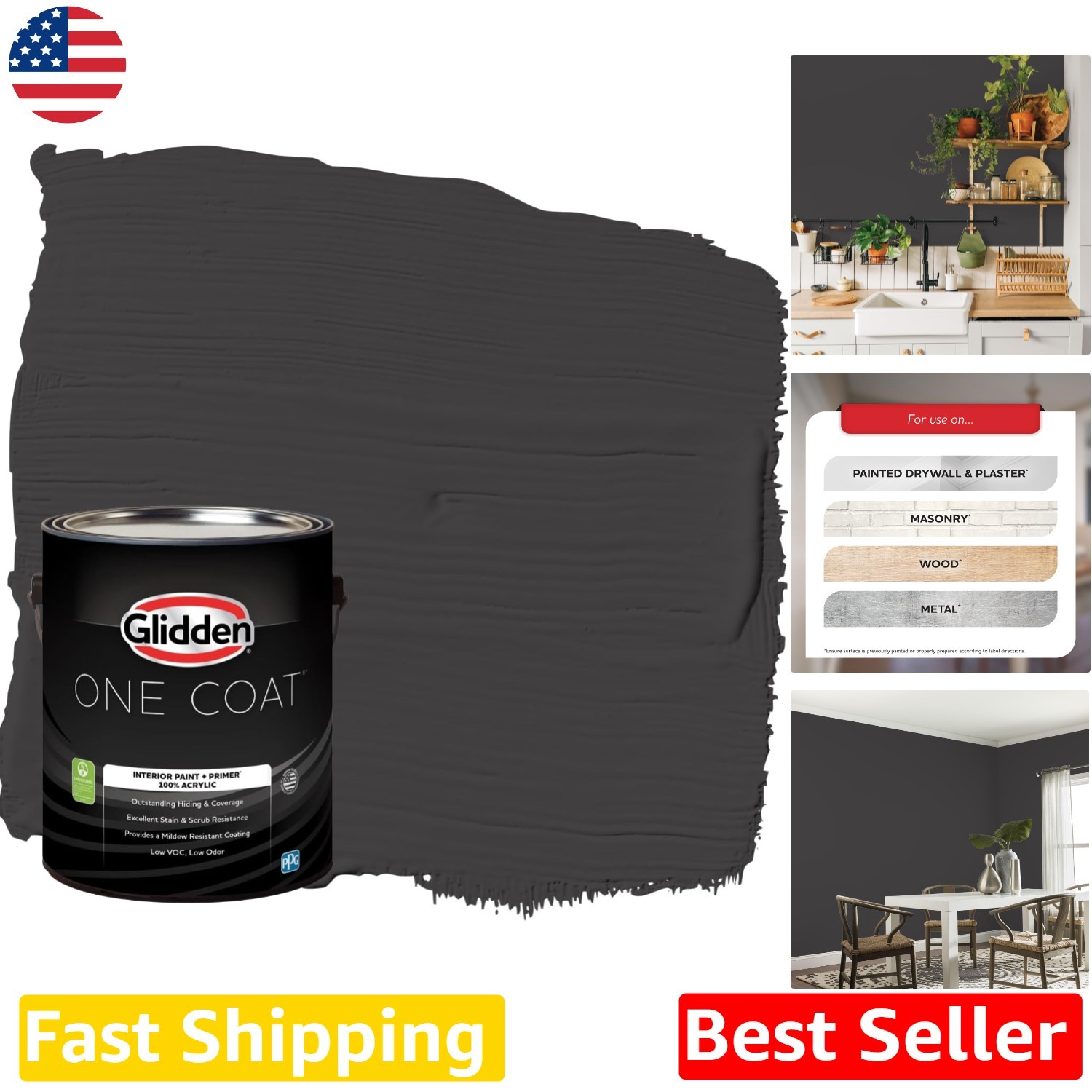 Durable Black Magic Eggshell Paint 1 Gal Acrylic Primer