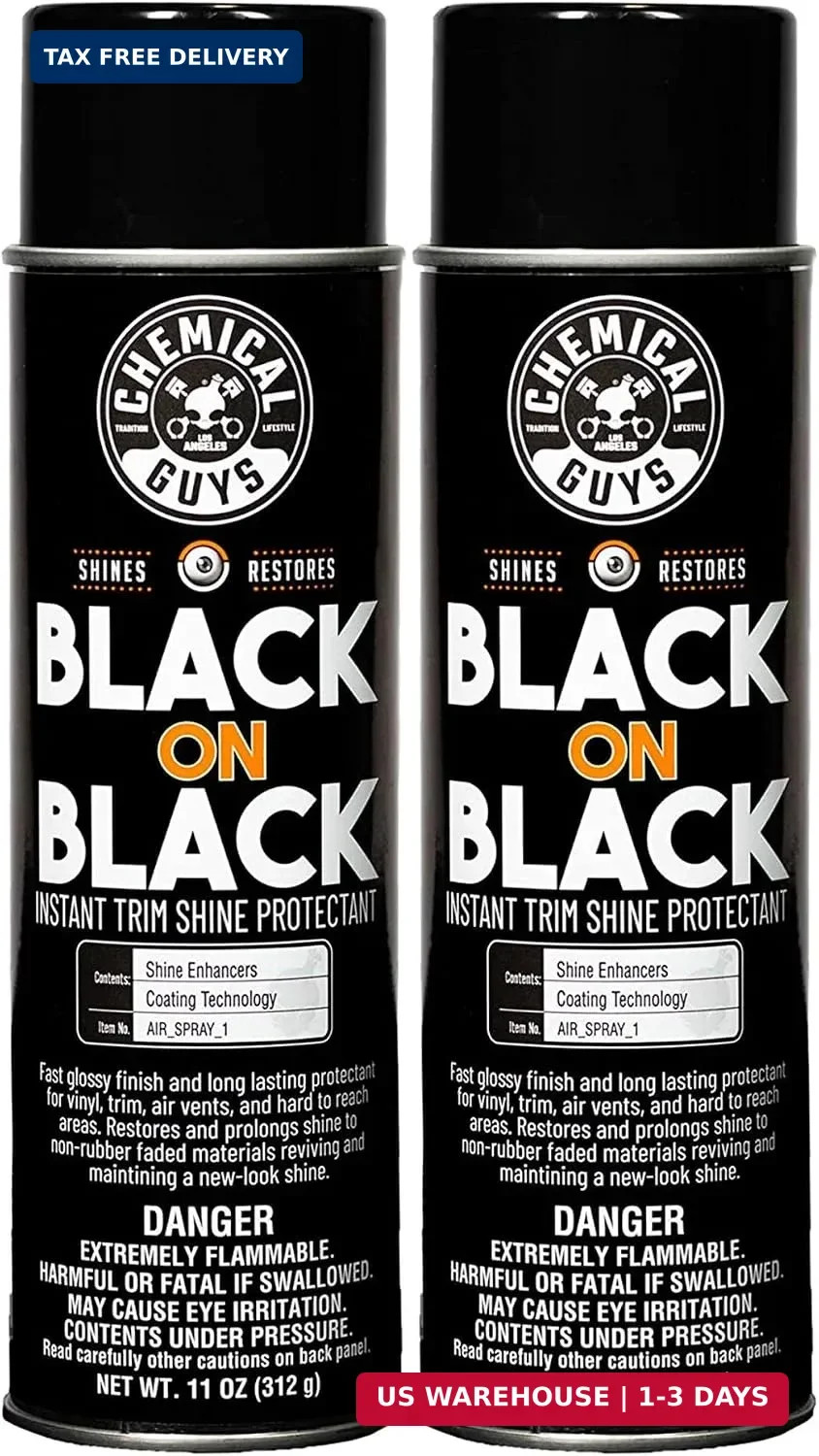Chemical Guys, Black on Black Trim Shine Dressing, Gloss, 11 oz, 2 Pack | Spray
