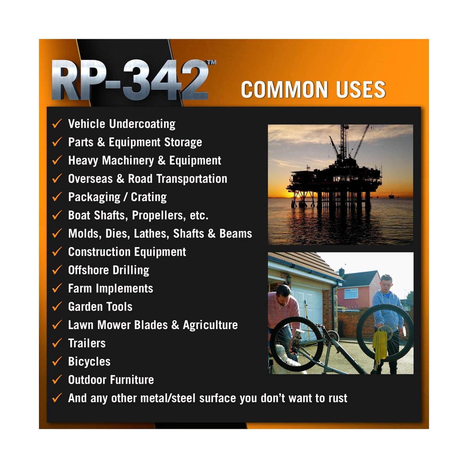 Cosmoline RP-342 Black Rust Preventive Spray (Military-Grade) 6-Cans