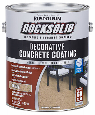 Rust-Oleum 306265 RockSolid Decorative Concrete Coating, Sahara, Gallon –
