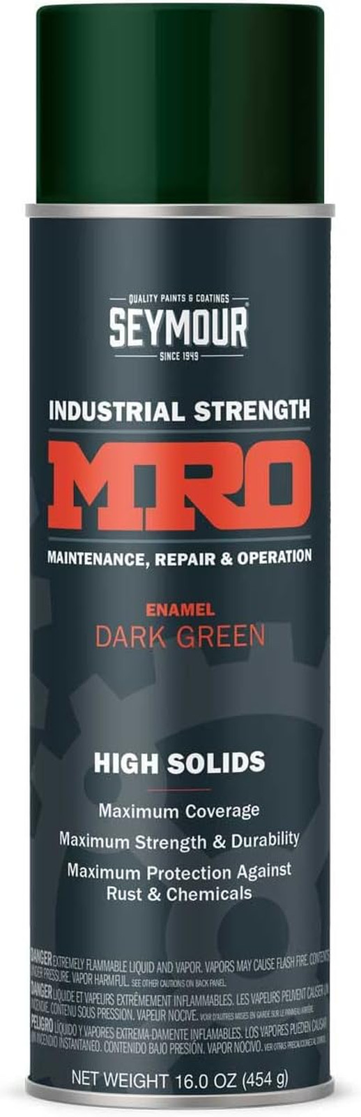 SEYMOUR 620-1449 Industrial MRO High Solids Spray Paint, Dark Green 16 Fl Oz