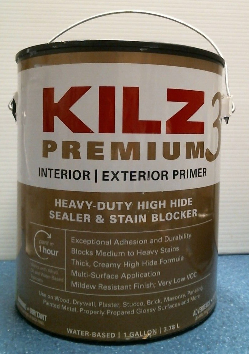 Kilz3 Premium Interior/Exterior Primer, Water-Based 1 Gallon (13001) FS