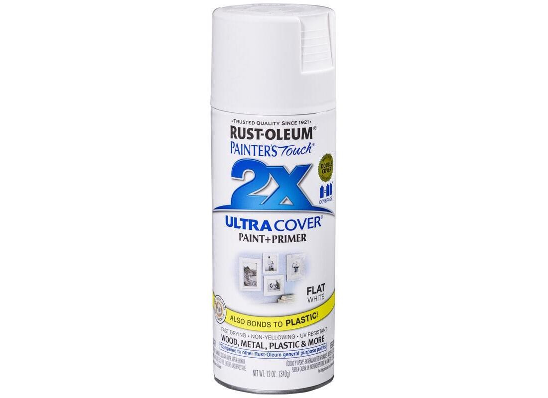 PAINTER’S Touch Flat Spray Paint, Flat, White, 12 oz, Aerosol Can