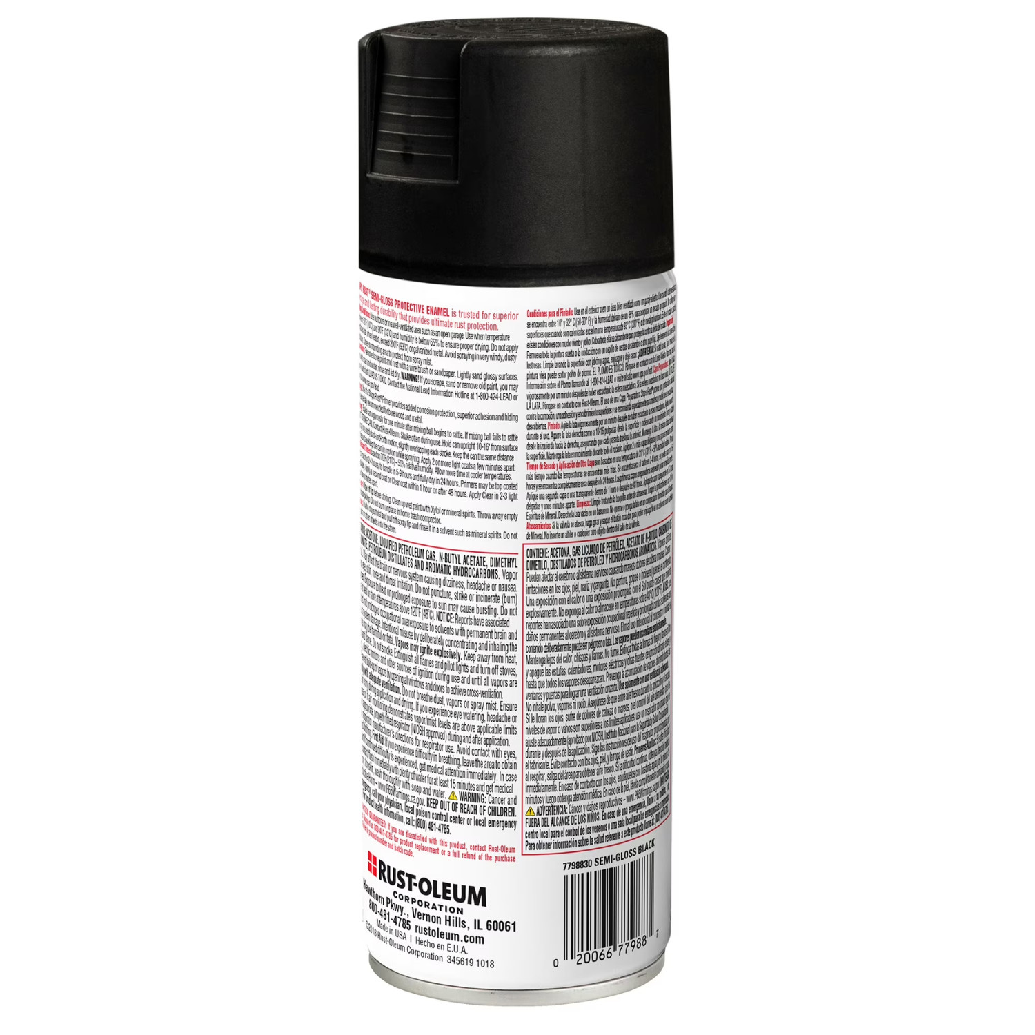 6 Pack Rust Oleum Stops Rust Protective Enamel Spray Paint Semi Gloss Black 12oz