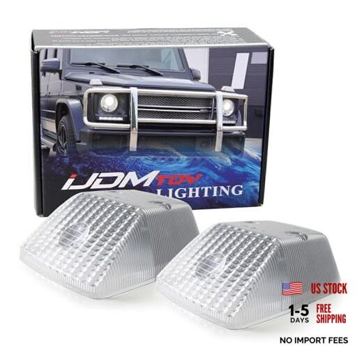 Gloss Silver Front Turn Signal Lamp Lenses Compatible With 1986-18 Clear