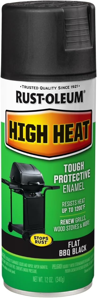 Rust-Oleum High Heat Spray Paint, BBQ Black, 12 oz, Heat Resistant Enamel