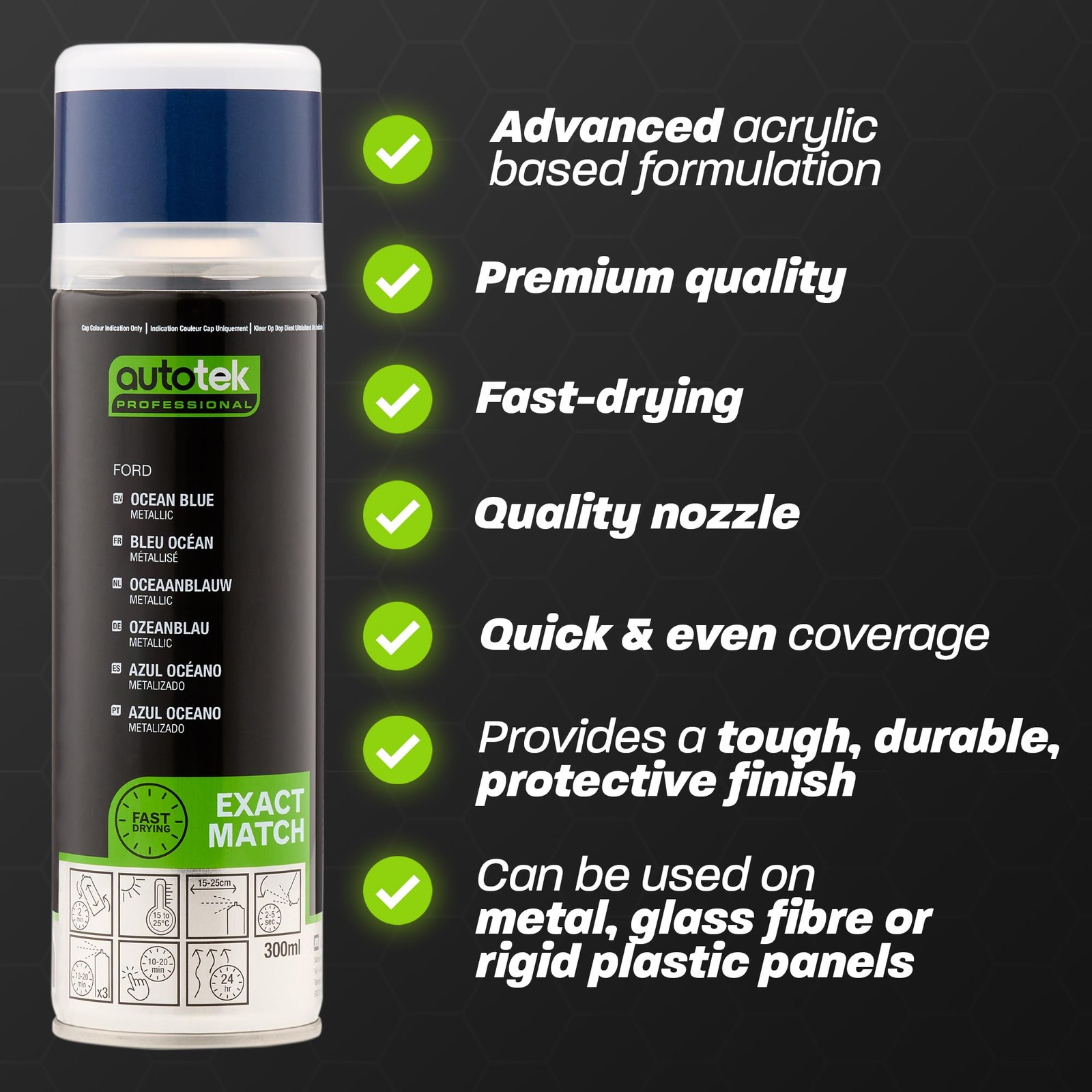 Professional Exact Match Car Spray Paint, Ford Ocean Blue Metallic Aerosol Sp…