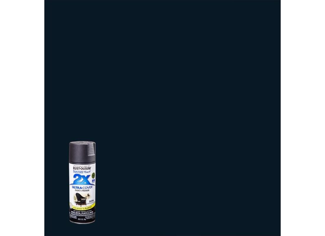 PAINTER’S Touch Satin Spray Paint, Satin, Canyon Black, 12 oz, Aerosol Can