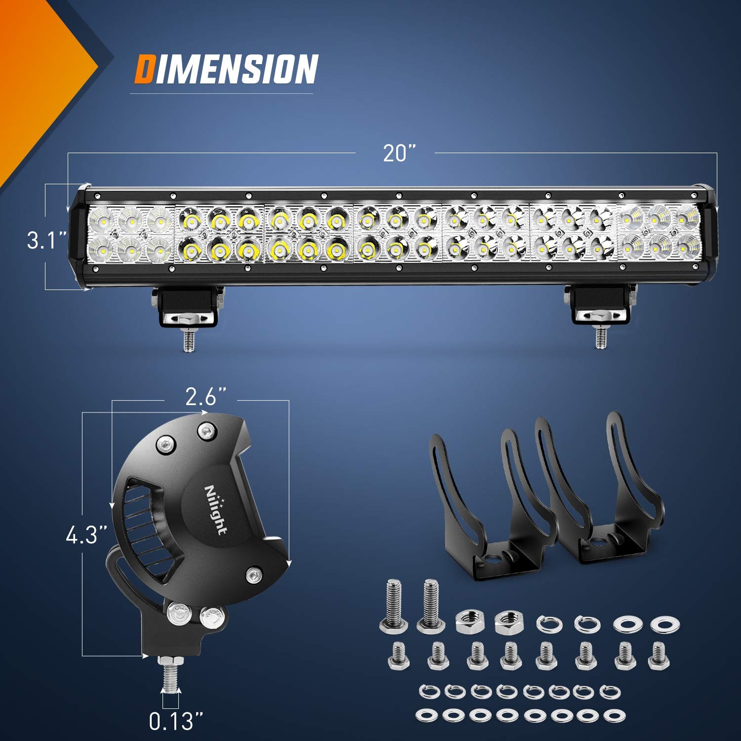 – 60005C-a Barra De Luces Led Combinadas De Inundacion Puntual De 20 Pulgada…
