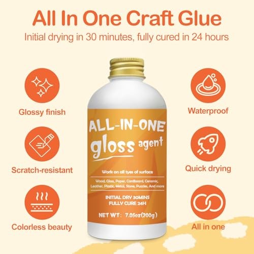 Crafts Sealer Gloss Finish, 200ml All Purpose Craft Glue, Varnish, and A1 Gloss