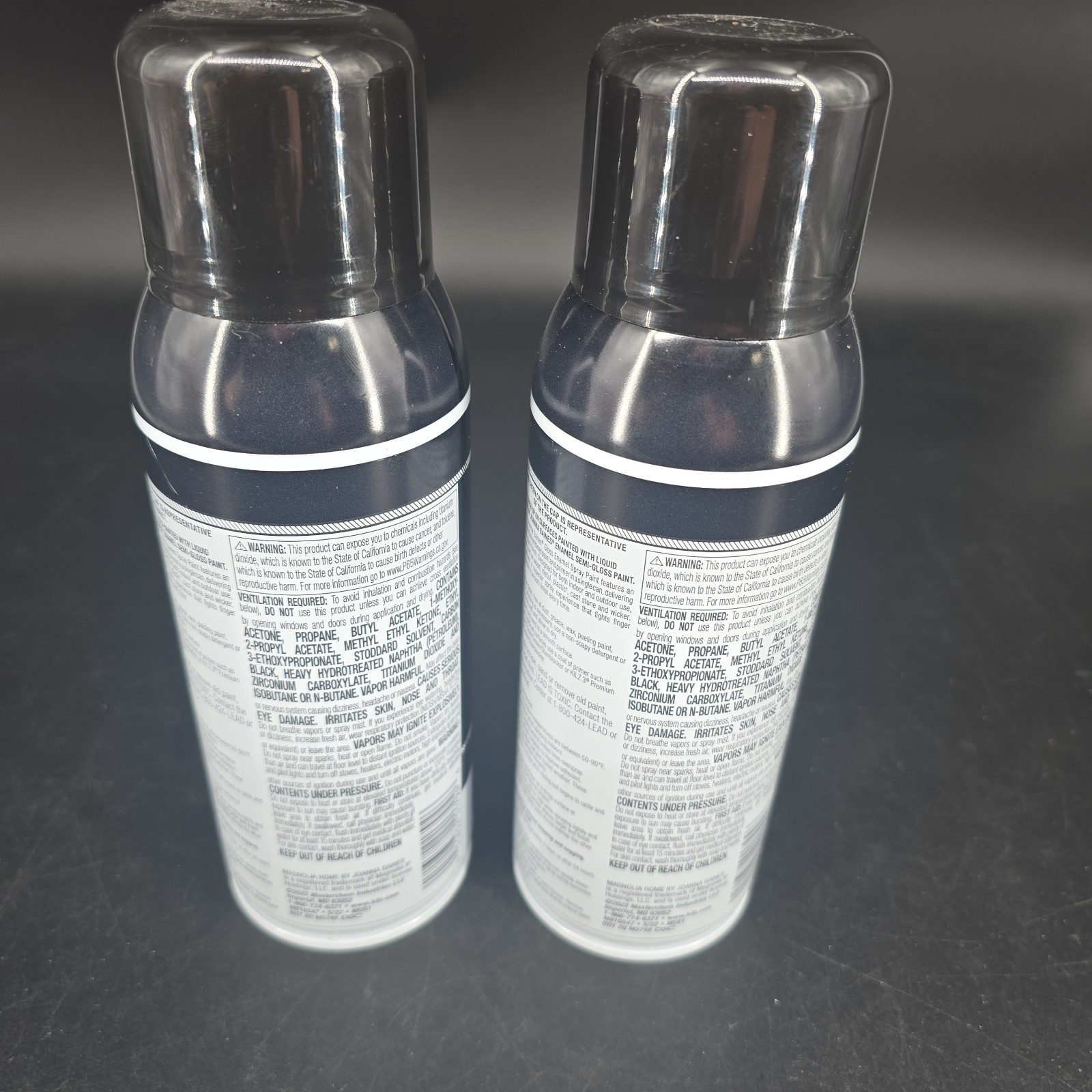 2 Cans Kilz Magnolia Home Joanna Gaines Gloss Spray Paint 12oz Color Blackboard