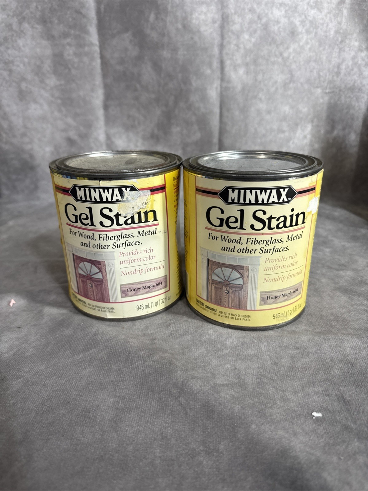 2X Minwax Gel Stain HONEY MAPLE For Wood, Veneer, Fiberglass & More 32 oz 1 QT