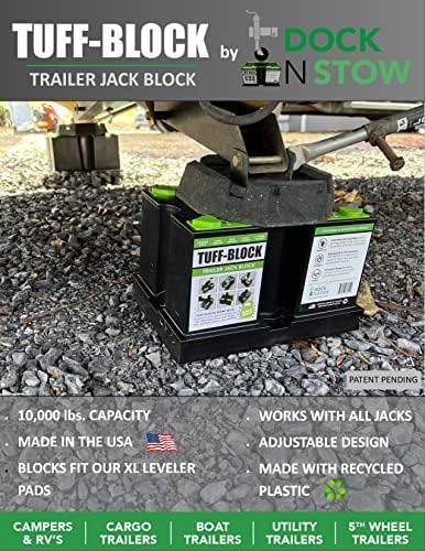TUFF-Block by Dock N Stow Trailer Jack Blocks for RV Camper, 5th Wheel, Boat …