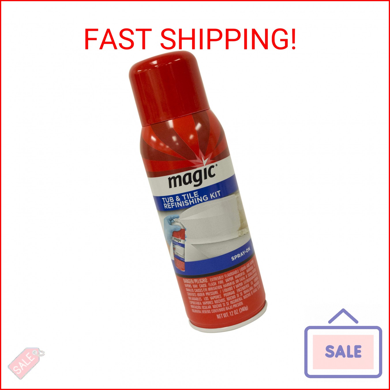 Magic Tub and Tile Refinishing Kit – Spray on Aerosol – Refinish Sinks Tile Porc