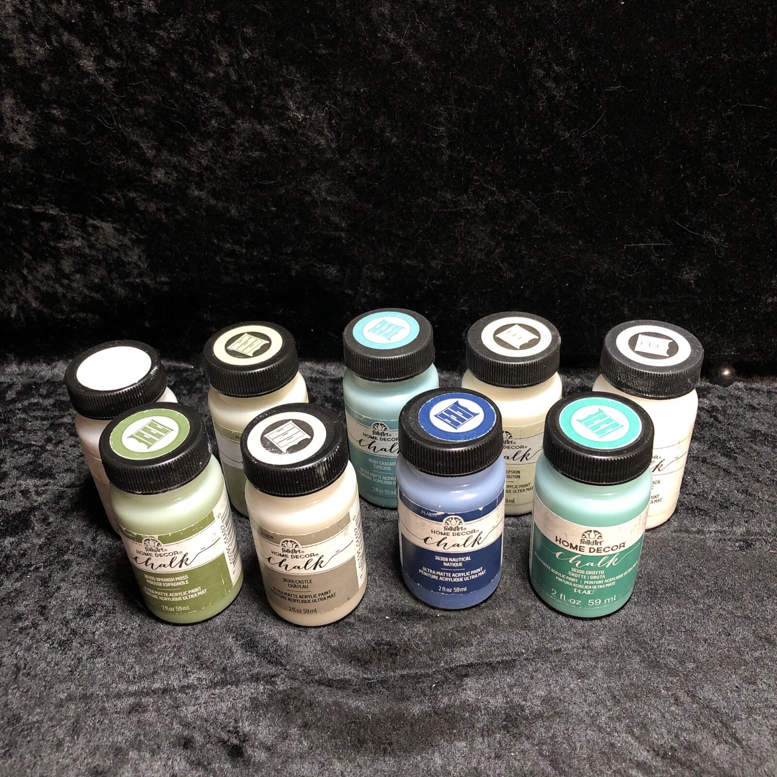 LOT OF 9 Folkart Paint 2 oz jars Furniture Paint Chalk Paint Mixed Colors