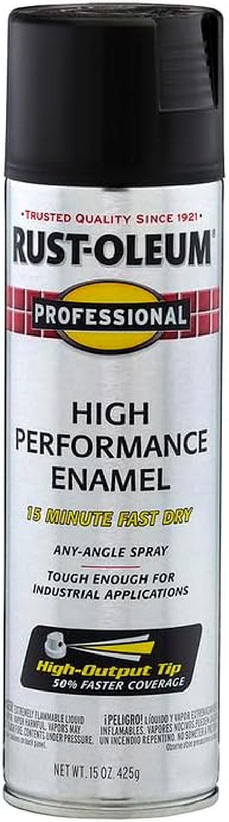 7578838-6PK Professional High Performance Enamel Spray Paint, 15 Oz, Flat Black,