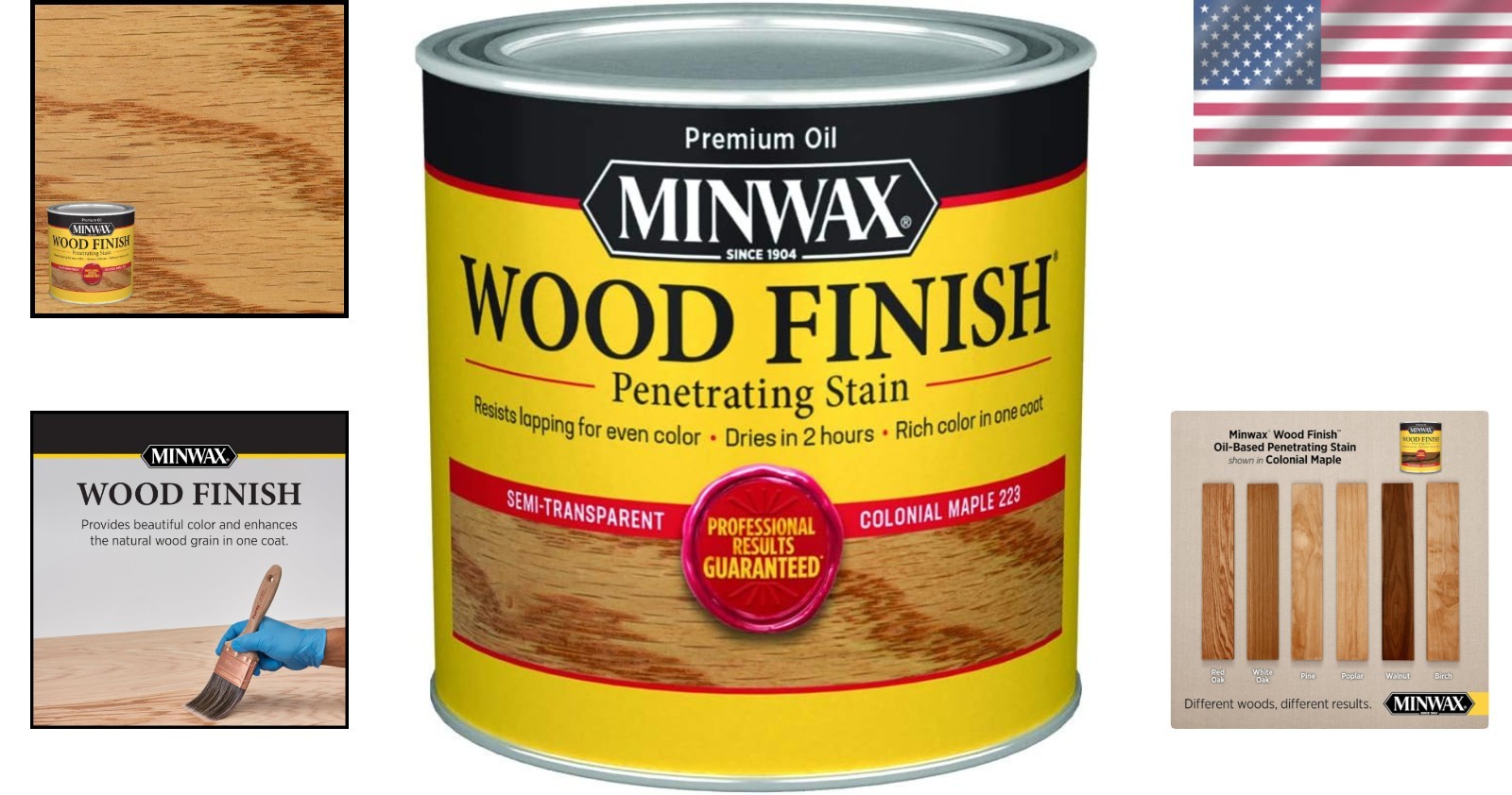Quick-Drying Colonial Maple Wood Finish, Deep Penetrating Oil Stain – 8 Oz Can