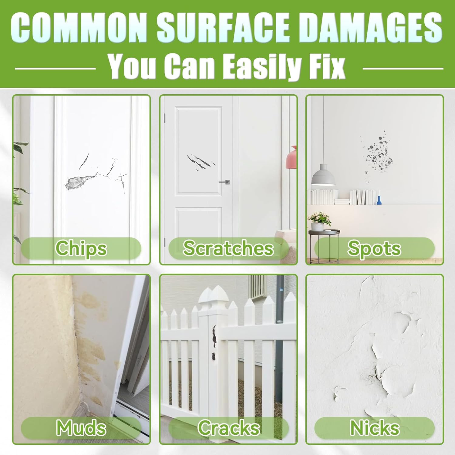 White Touch up Paint Pen, White Paint for Wall, Door, Cabinets, Furniture, Ename