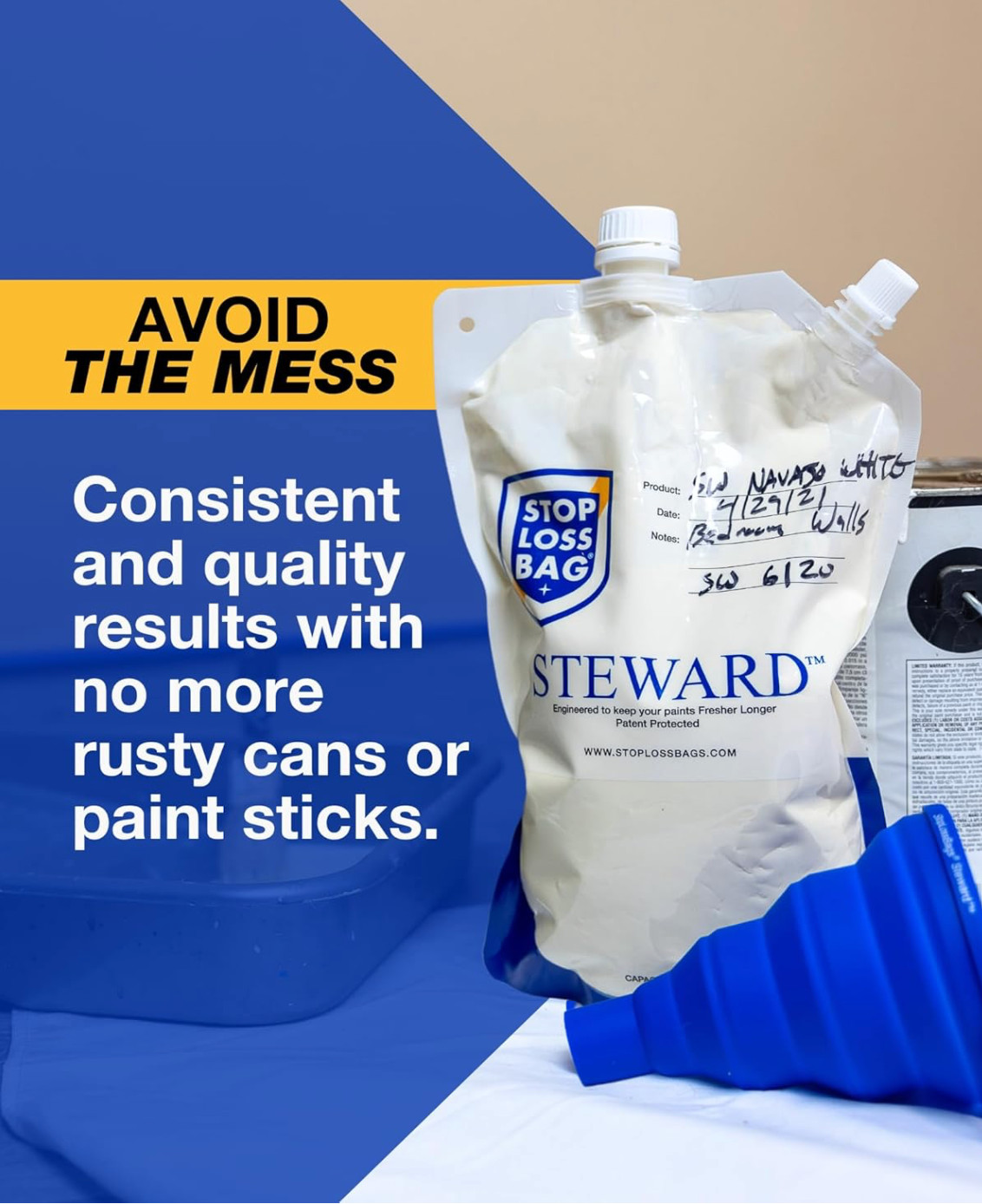 STEWARD – Stop Loss Paint Saving Bags – 8 Bag Complete Paint Storage Kit
