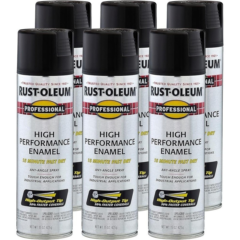 Oil-Based Enamel Spray Paint Rust Resistant Flat Black Metal Wood Concrete New