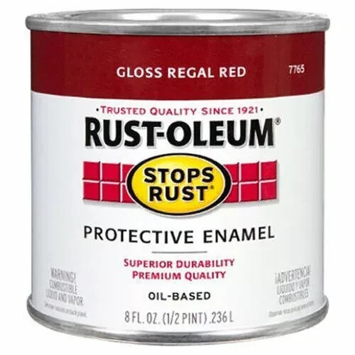 Rust-Oleum 7765502 Protective Enamel Paint Stops Rust, 32-Ounce, Gloss Regal Red
