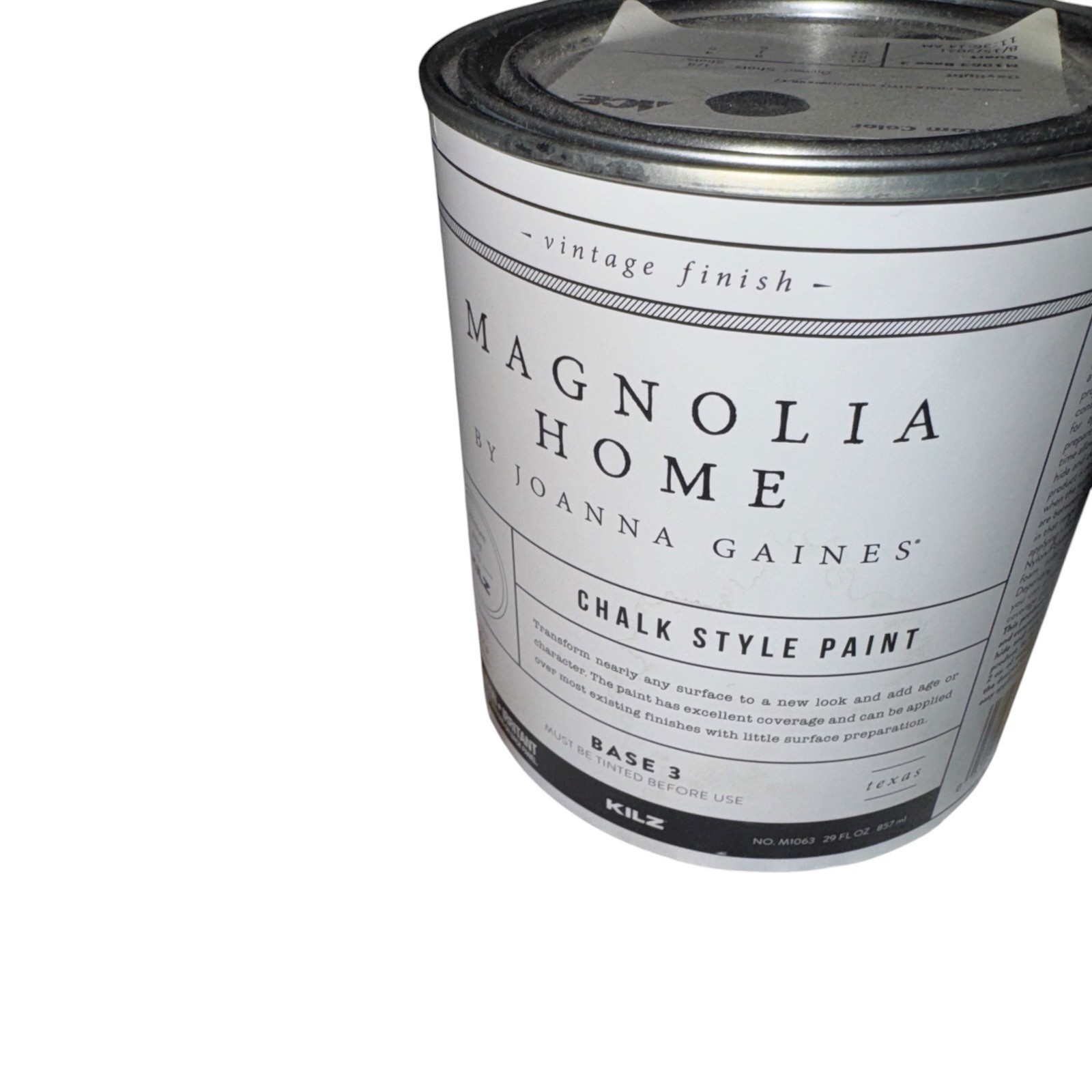 Magnolia Home By Joanna Gaines Chalk style paint 29 ounces Base 3 Black New