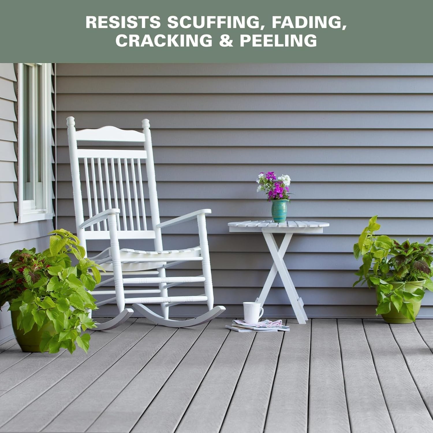 Weather-Resistant Silver Gray Latex Floor Paint for Porches & Patios – 1 Gallon