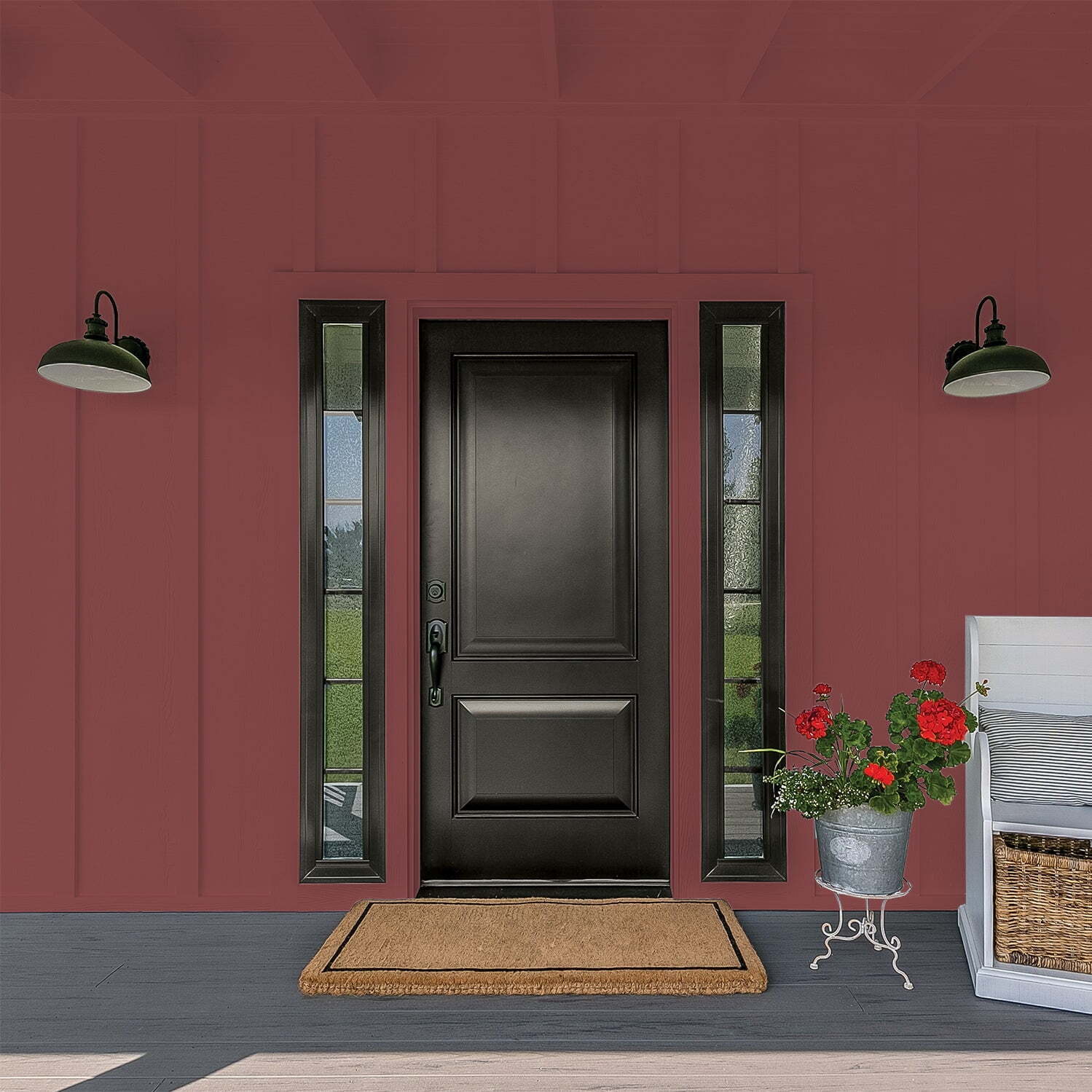 1 Gal Red Exterior Paint Mildew Resistant Coating Anti-Fading Semi-Gloss Home US