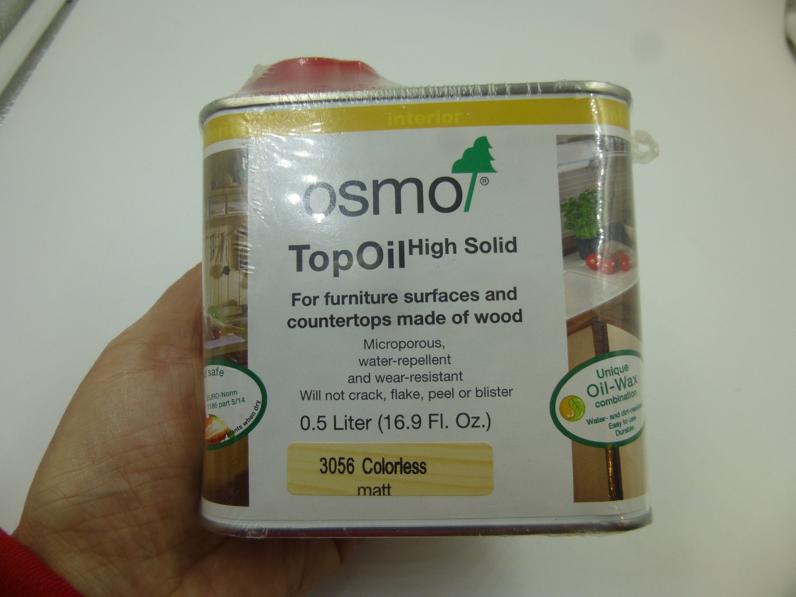Osmo Topoil High Solid Wax Wood Finish .5 Liter Can / 3056 Colorless Matte