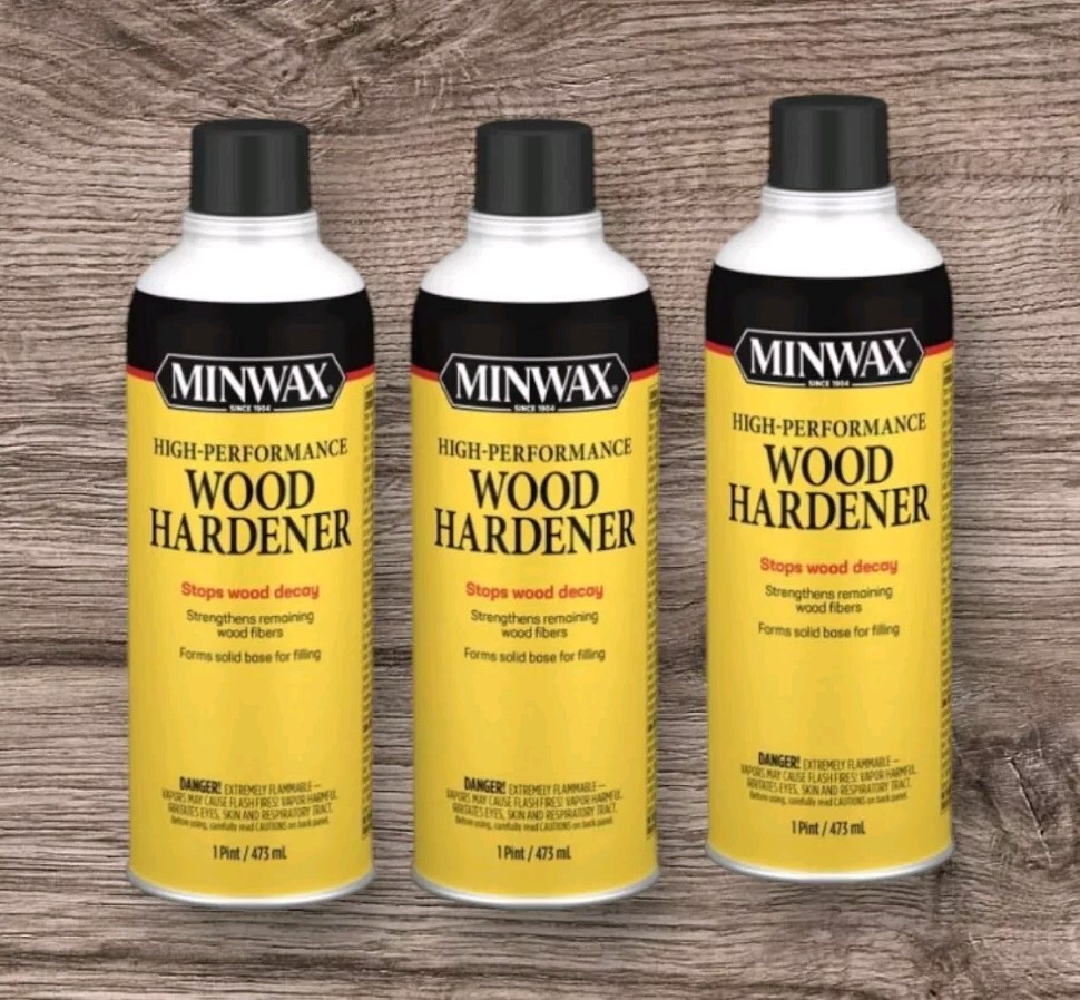 3 ~ MINWAX WOOD HARDENER High Performance Strengthens Seals Rotting Wood 1 pt