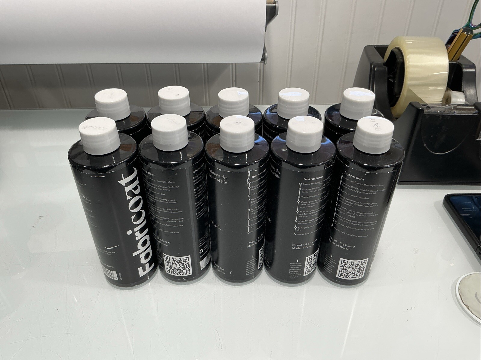 Fabricoat Fabric Paint Black 8.5oz (Qty 10 Bottles)
