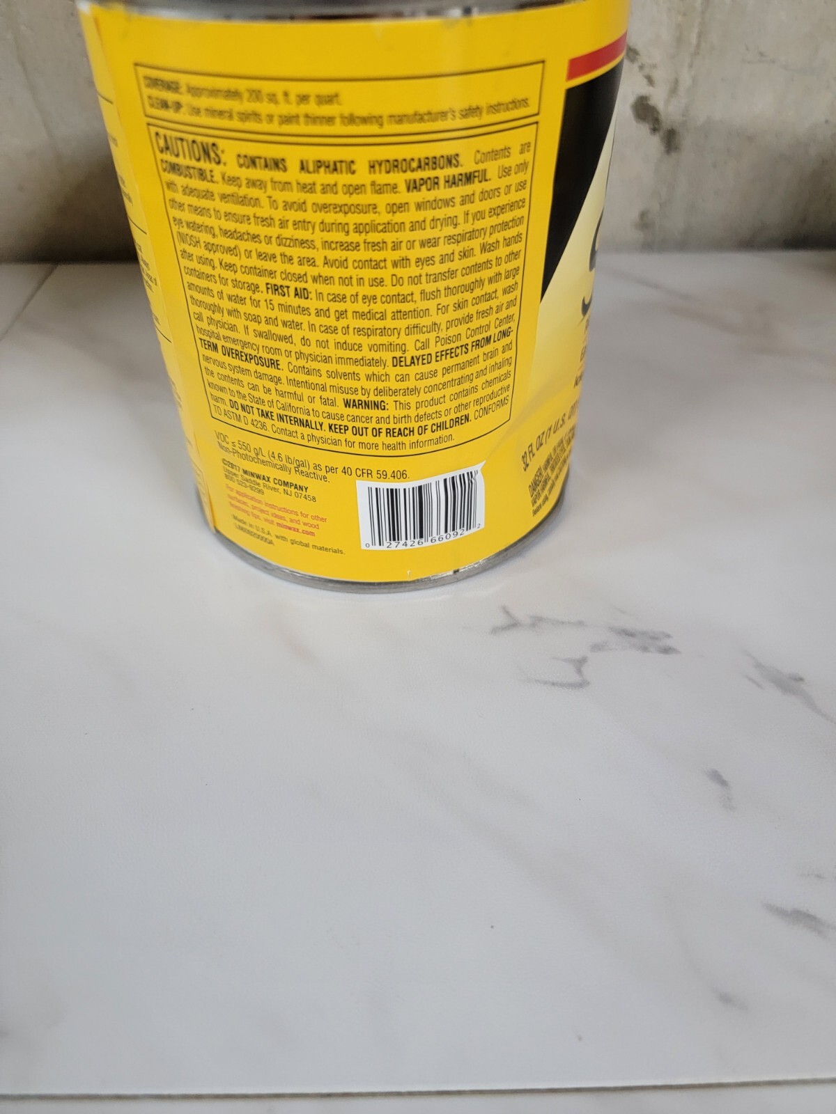 Minwax Gel Stain Wood Veneer Fiberglass 1 Quart BLACK New Dented Can
