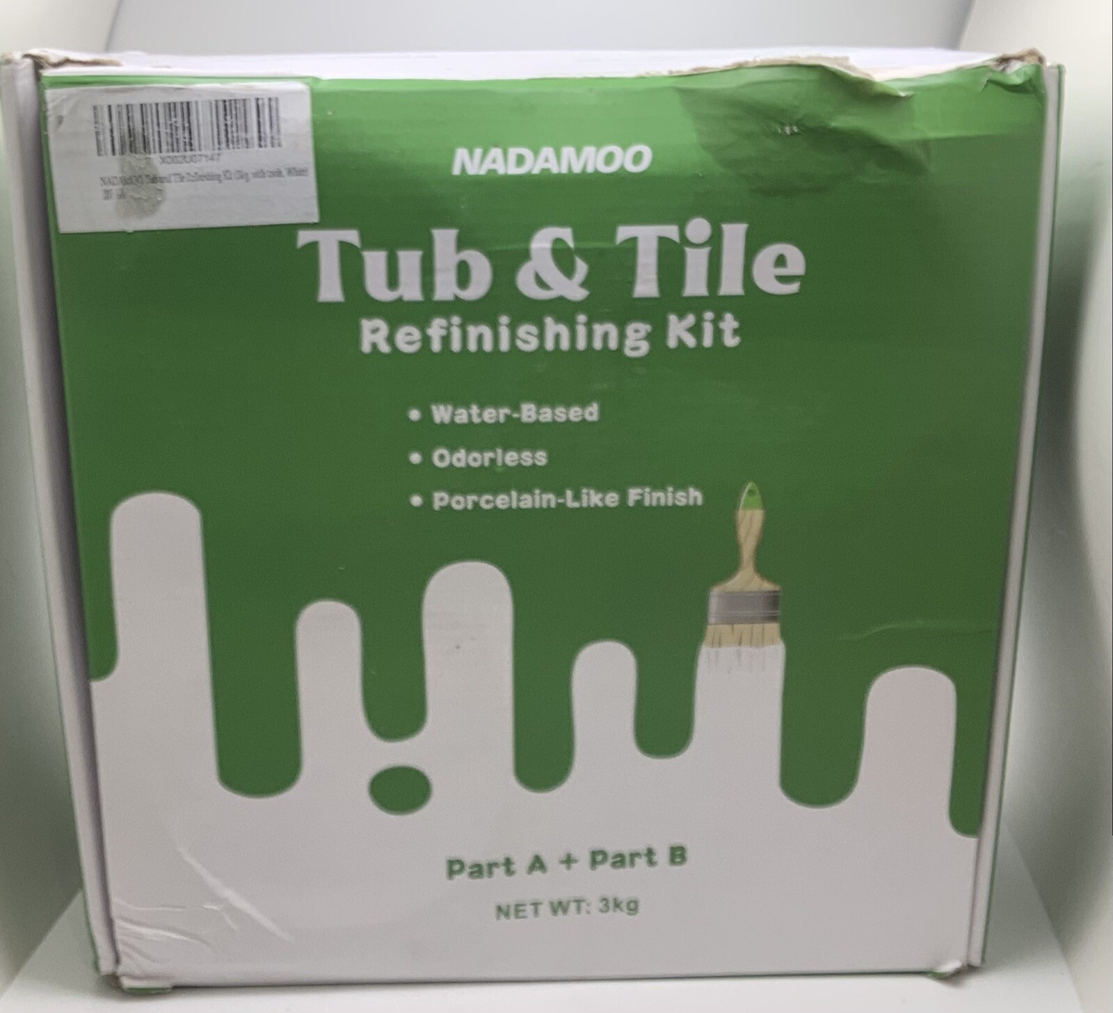NADAMOO TUB & TILE REFINISHING KIT 3KG/105OZ W/ TOOLS WHITE READ DETAILS