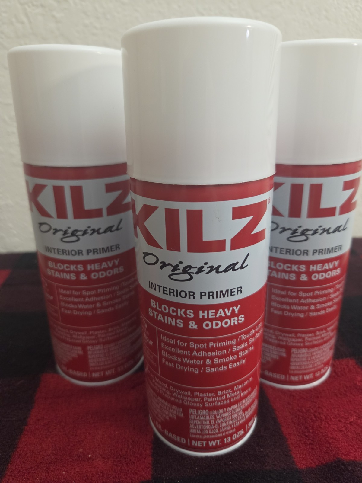 3x 13oz Spray Kilz 10848 Original Indoor&Outdoor Oil Primer/Sealer/Stain Blocker