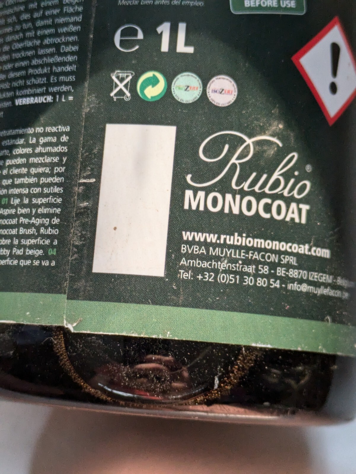1 Liter Rubio Monocoat Pre Aging Pretreatment Authentic # 4 Color NEW