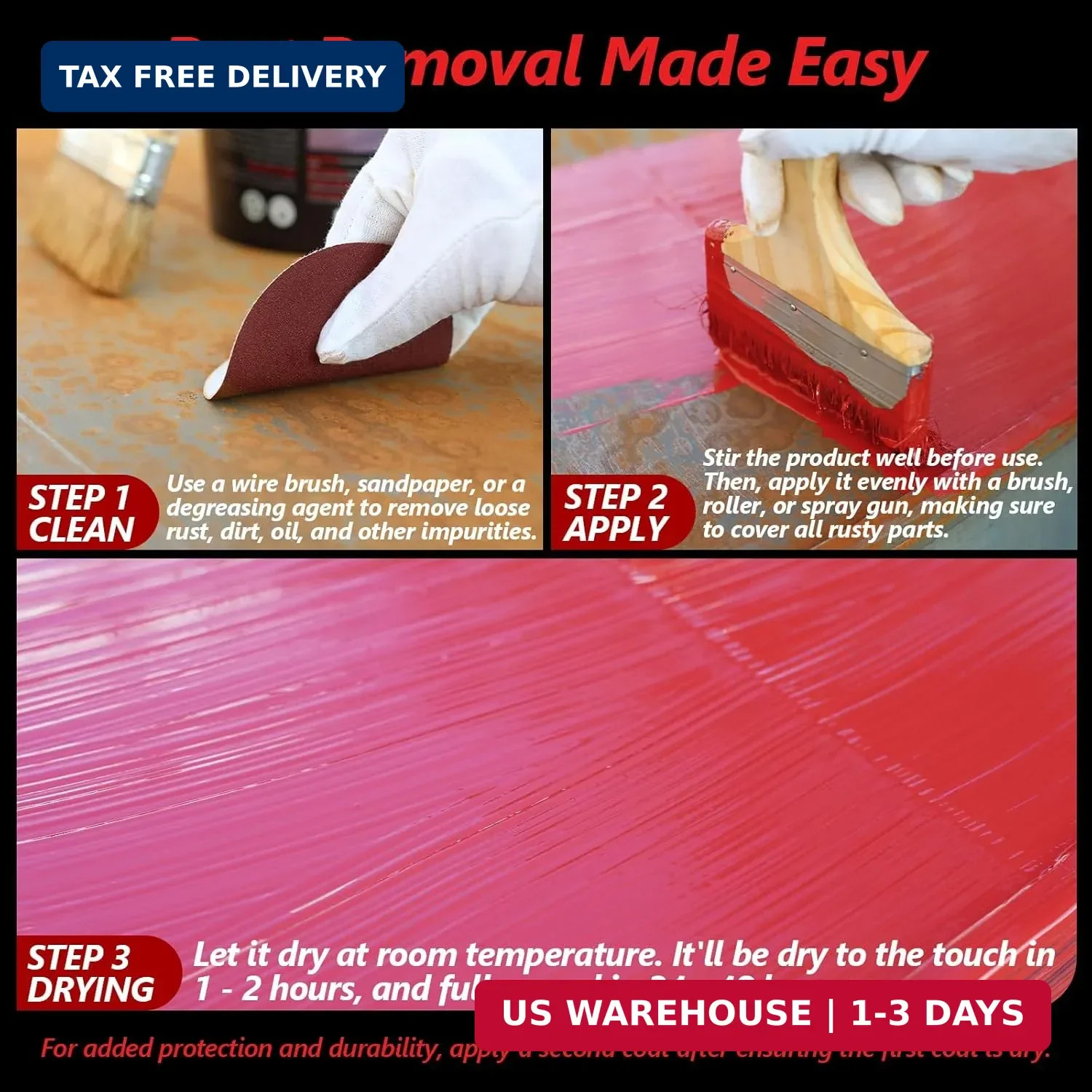 4-in-1 Rust Converter & Metal Primer, 141 Fl OZ Red Rust Inhibitor Paint for Met