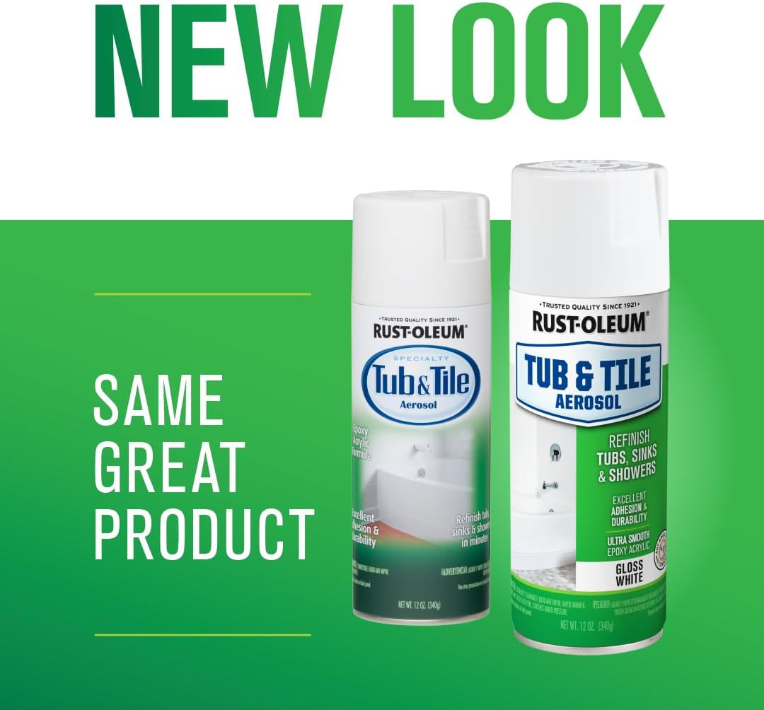 Gloss White Tub & Tile Spray Paint, 12 Oz – Durable Finish