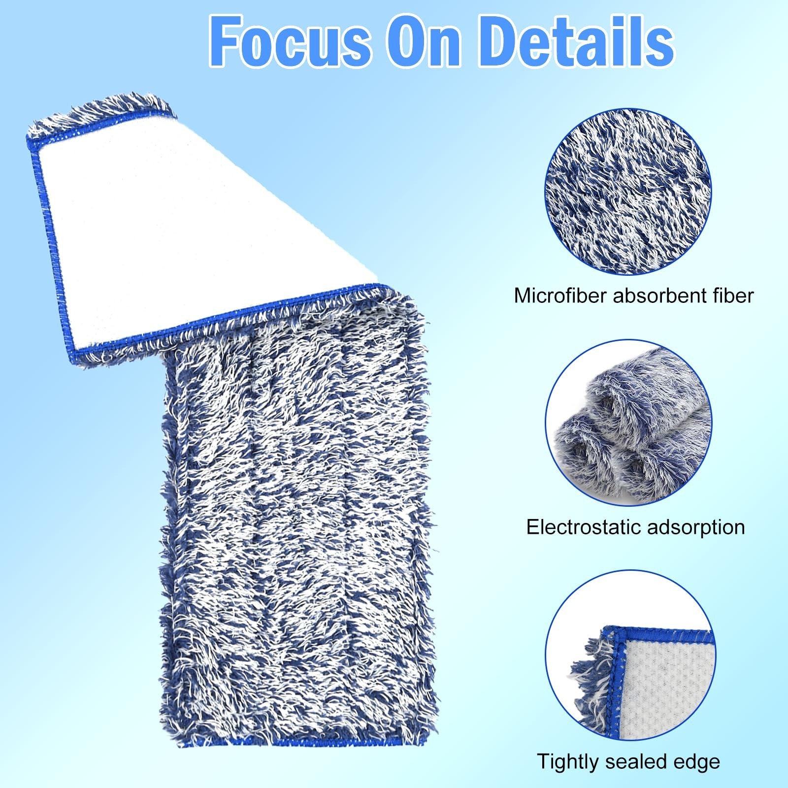 6 Pack Reusable Microfiber Pad for Bona Mop, 6 Pack Value – Use with Bona Mop…