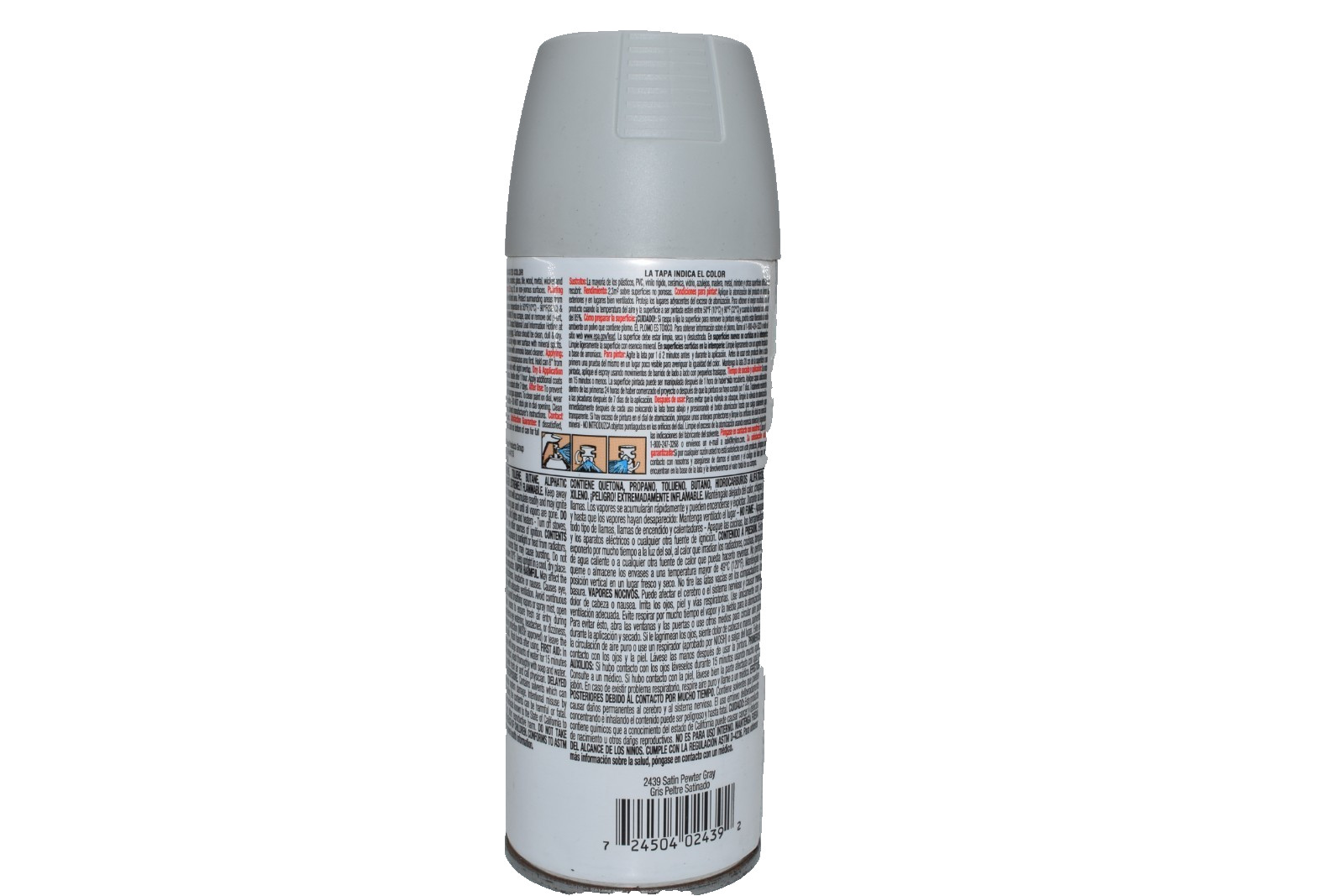 Krylon Fusion For Plastic Satin Pewter Gray Plastic Spray Paint K02439007, 12 oz