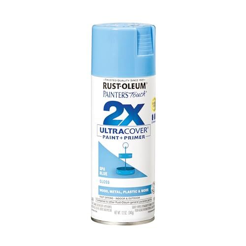 Rust-Oleum 249093 Painter’s Touch 2X Ultra Cover, 12 Oz, Gloss Spa Blue