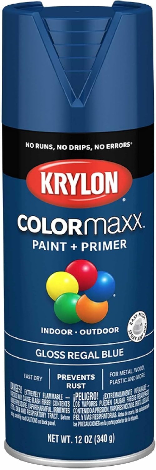 Fast Drying Regal Blue Spray Paint Primer 12oz – Indoor/Outdoor Rust Protection