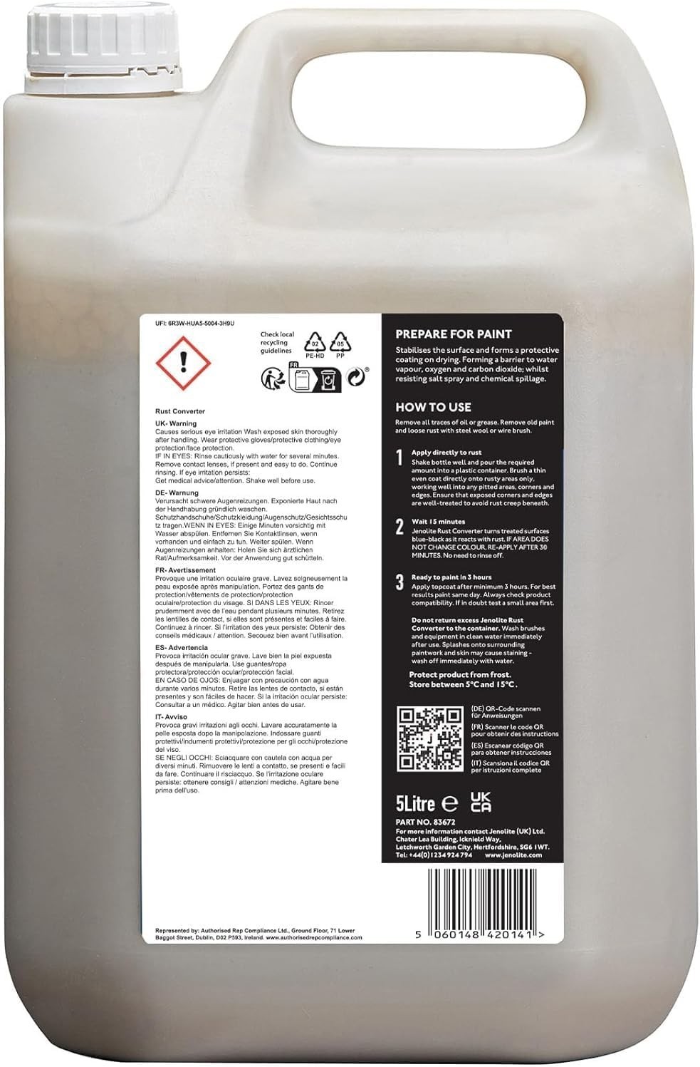 British-Made Rust Converter 1.32 Gallons
